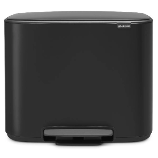 poubelle à pédale 36 l matt black - bo - brabantia