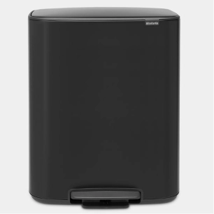 poubelle à pédale 2 x 30 l matt black - bo - brabantia