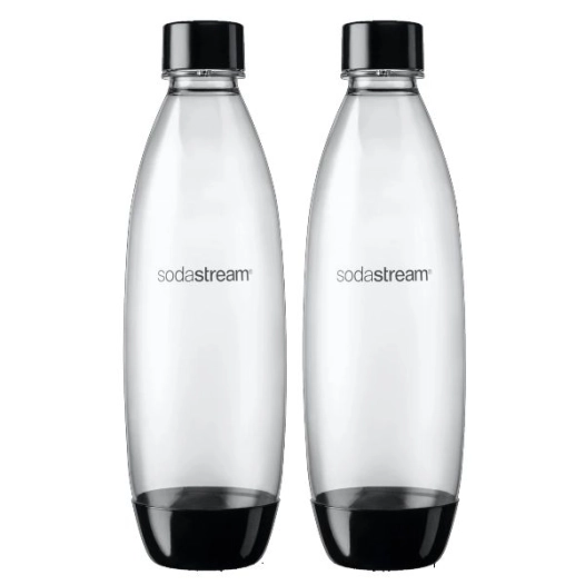 lot de 2 bouteilles 1 l noires compatibles lave-vaisselle - fuse - sodastream