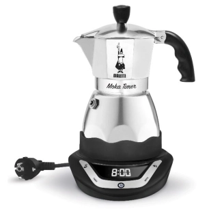 cafetière italienne électrique 6 tasses - moka timer - bialetti