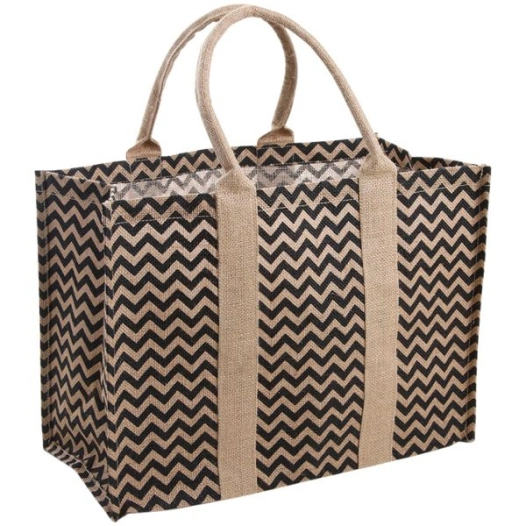 cabas en toile de jute renforcée - motif zébré - aubry gaspard