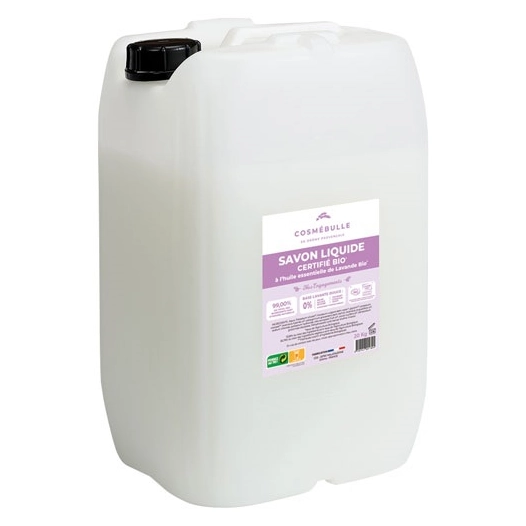 savon liquide huile de lavande bio peau délicate 20 kilos - cosmebulle