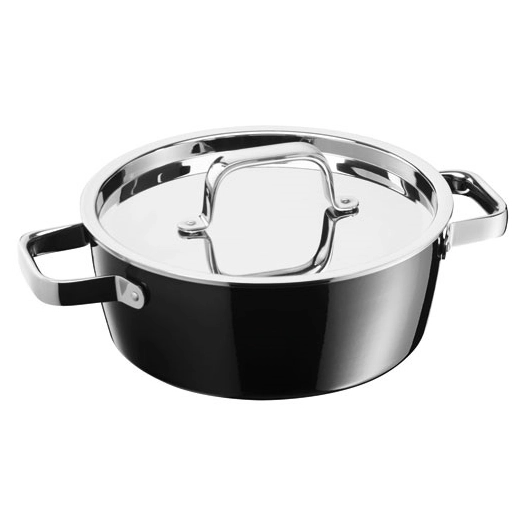 faitout bas 22 cm noir - fusiontec aromatic - wmf