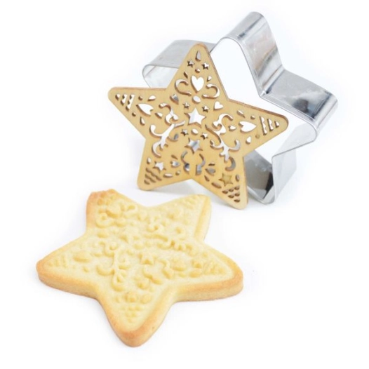 découpoir + embosseur bois - étoile - scrapcooking