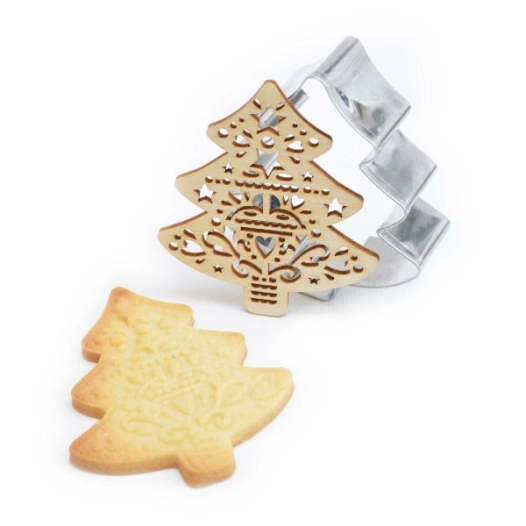 découpoir + embosseur bois - sapin - scrapcooking