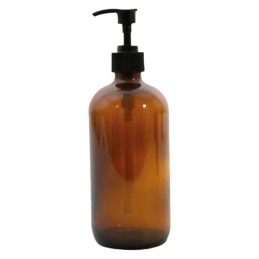 flacon pompe en verre ambré 500 ml - point virgule