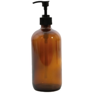 flacon pompe en verre ambré 500 ml - point virgule