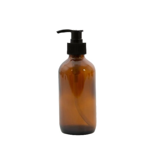 flacon pompe en verre ambré 250 ml - point virgule