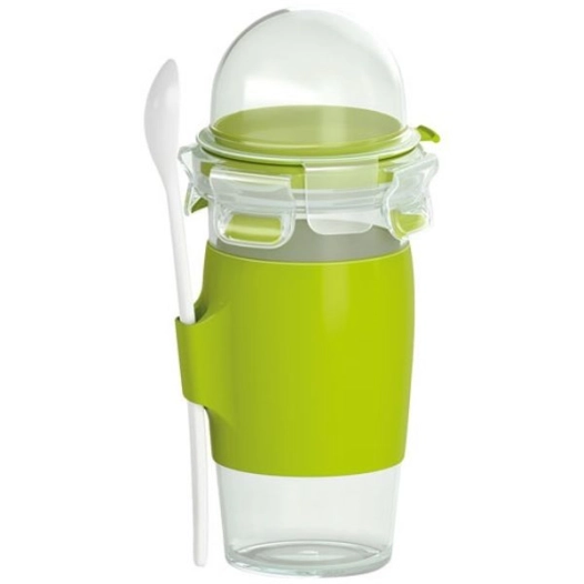mug à yaourt 0.45 l + cuillère - clip & go - emsa