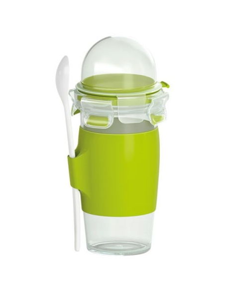 mug à yaourt 0.45 l + cuillère - clip & go - emsa