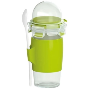 mug à yaourt 0.45 l + cuillère - clip & go - emsa