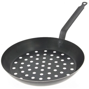 poêle à légumes & marrons perforée 28 cm - outdoor - de buyer