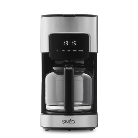 cafetière filtre 15 tasses programmable noire & inox - slim - cfp210 - simeo