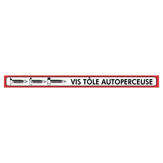 plv réglette rouge vis tôle autoperceuse - vynex