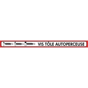 plv réglette rouge vis tôle autoperceuse - vynex