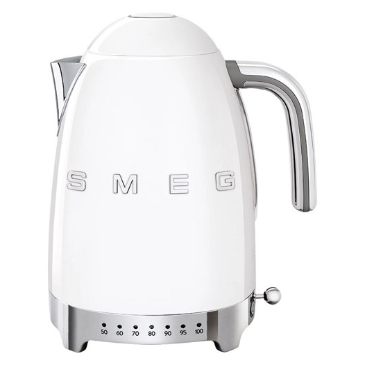 bouilloire 1.7 l blanche - années 50 - klf04wheu - smeg