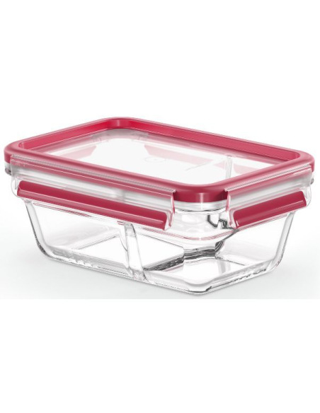 Boîte Alimentaire EMSA Clip & Close 0.8L Rouge Fraîcheur longue durée avec séparateur intégré. - EMSA