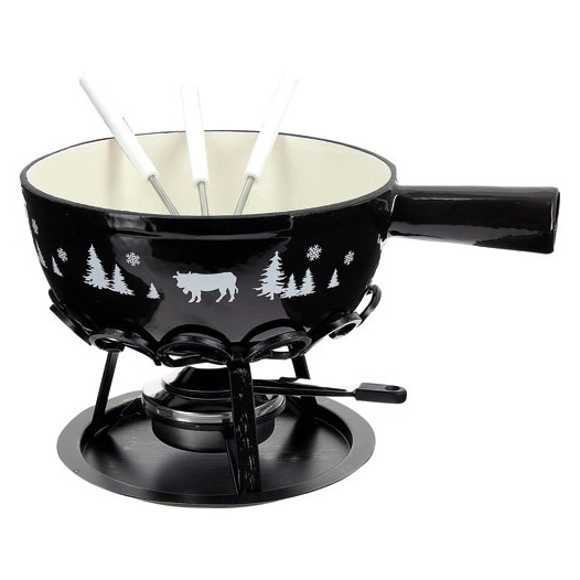 service à fondue 24 cm noir - alpestre - table et cook
