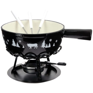 service à fondue 24 cm noir - alpestre - table et cook