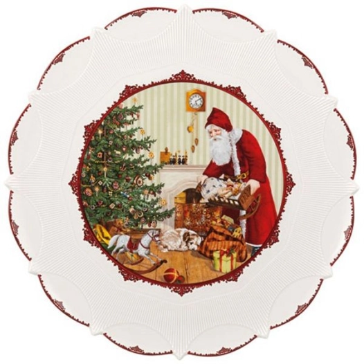 plat rond 43 cm père-noël - toy's fantasy - villeroy et boch