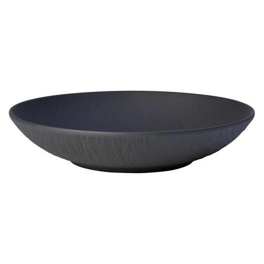 6 assiette calotte 24 cm noire - manufacture rock - villeroy et boch