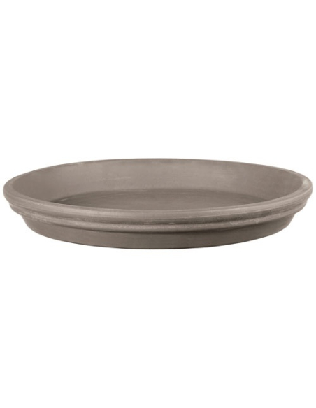 Soucoupe Grafite 27cm Grise Imperméable, résistante au gel et UV, couleur graphite - DEROMA