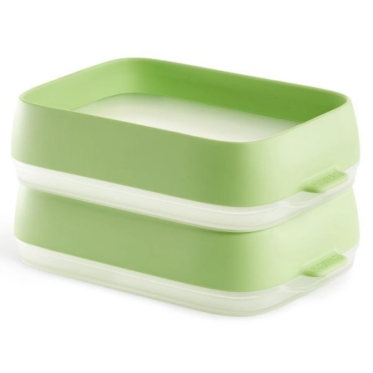 set de 2 plateaux de conservation réutilisables - lekue