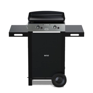 combo plancha gaz 50 cm 2 feux + chariot - initial 50 inox - 55508385 - eno
