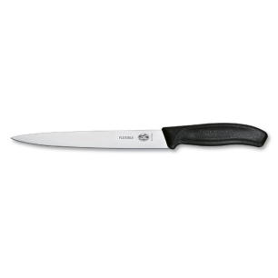 couteau filet de sole noir 20 cm flexible - fibrox - victorinox