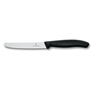 lot de 2 couteaux de table ou à tomate 10 cm noir - swissclassic - victorinox