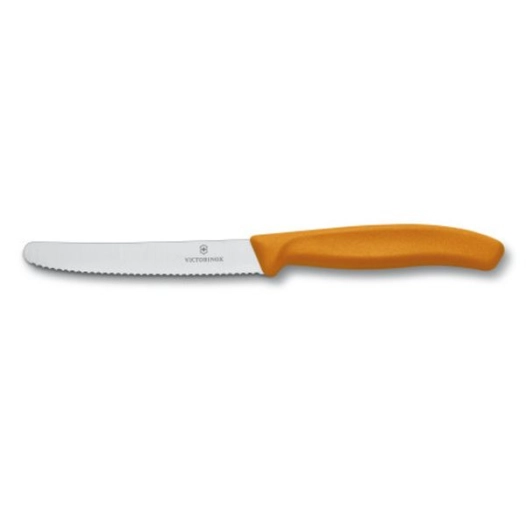 lot de 2 couteaux de table ou à tomate 10 cm orange - swissclassic - victorinox