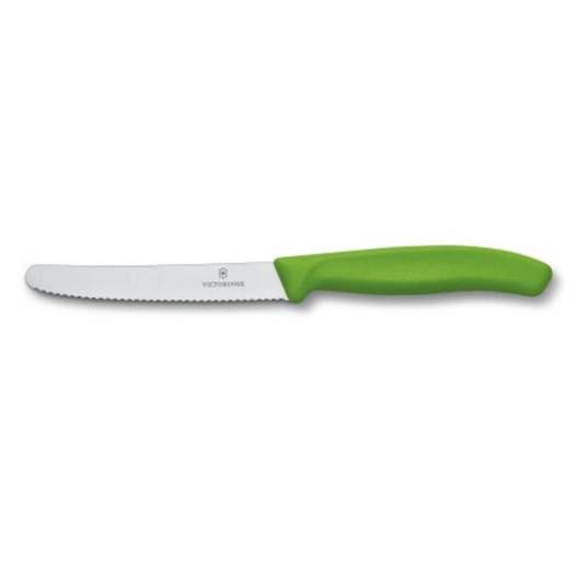 lot de 2 couteaux de table ou à tomate 10 cm vert - swissclassic - victorinox