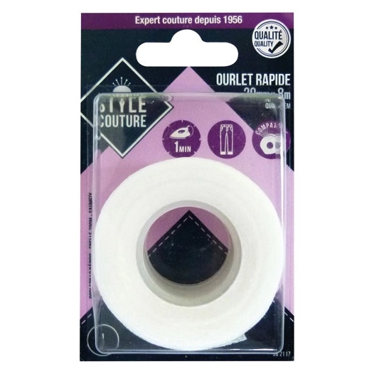 3 ourlet rapide qualité supérieure 8mx20mm - style couture