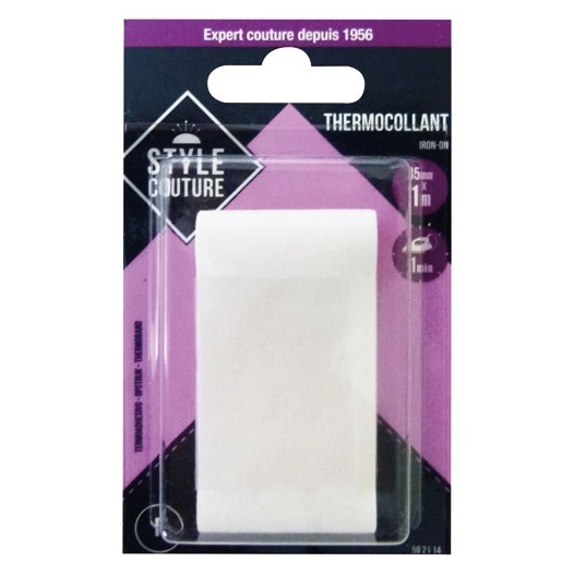 thermocollant blanc 100x35cm - style couture