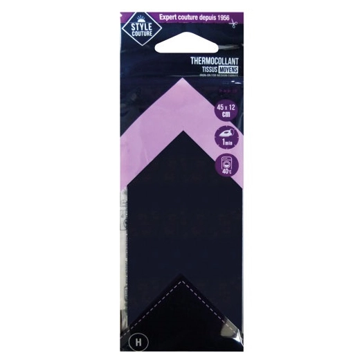 thermocollant noir 45x12cm - style couture