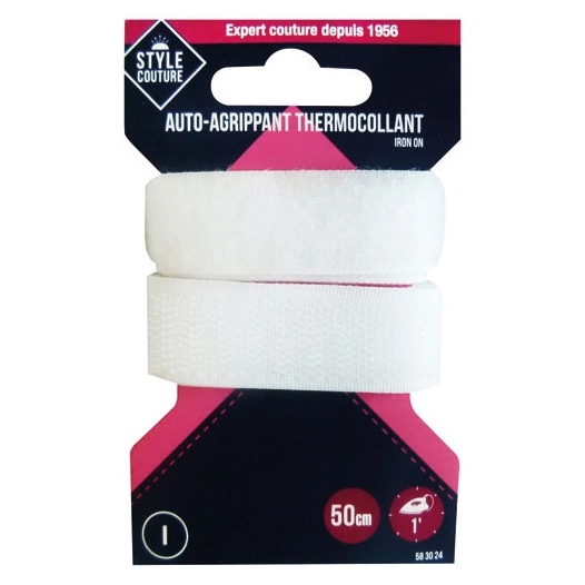 autoagrippant thermocollant blanc - style couture