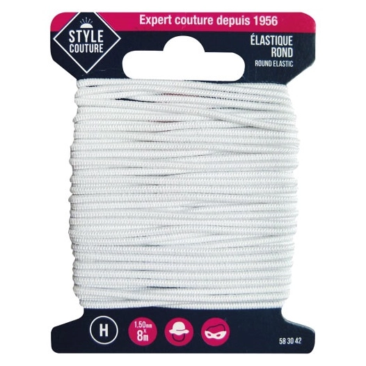 elastique rond blanc 8m - style couture