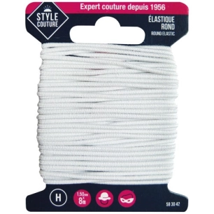 elastique rond blanc 8m - style couture