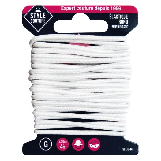 elastique rond 2.5mm x 4m - style couture