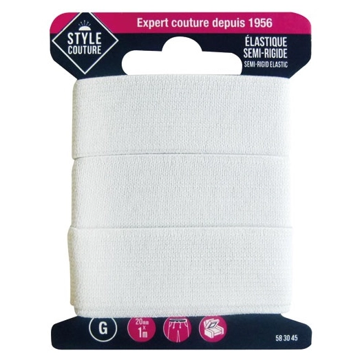 elastique semi rigide 20mmx1m - style couture