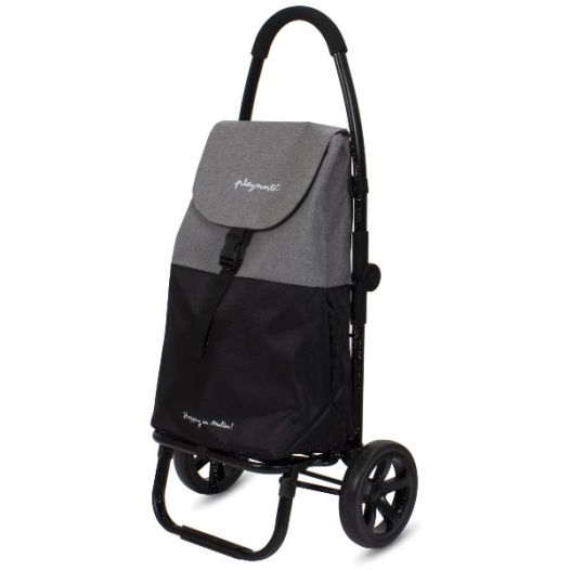 poussette 2 roues / 46 l gris texturé & noir - two go compact - playmarket