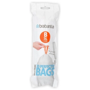rouleau de 20 sacs poubelle code b - 5 l - perfect fit - brabantia