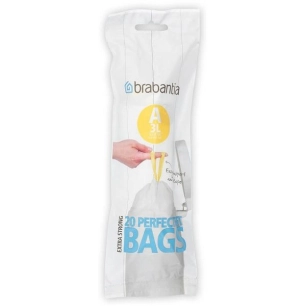 rouleau de 20 sacs poubelle code a - 3 l - perfect fit - brabantia