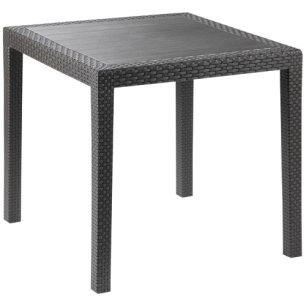table king carrée aspect tresse dim.79x79x72cm anthracite - ipae progarden