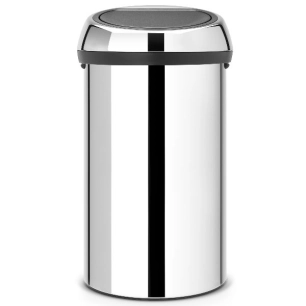 poubelle 60 l brillant steel - touch bin - brabantia