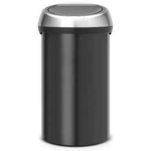 poubelle 60 l matt black - touch bin - brabantia