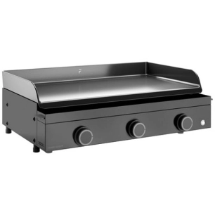 plancha gaz 75 cm 3 feux acier noir - origin 75 - origing75a - forge adour