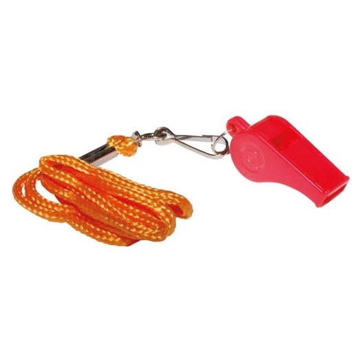 sifflet avec cordon pvc rouge - cao