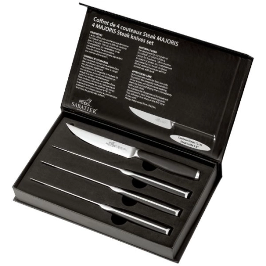 coffret 4 couteaux à steak 12 cm - majoris - sabatier - rousselon dumas sabatier