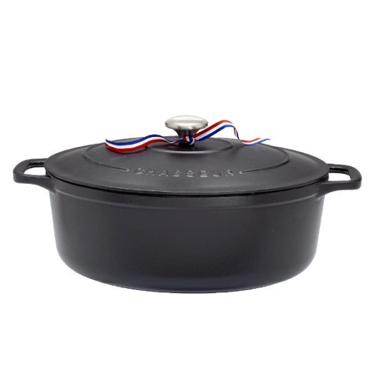 cocotte en fonte ovale 27 cm noire - sublime - chasseur